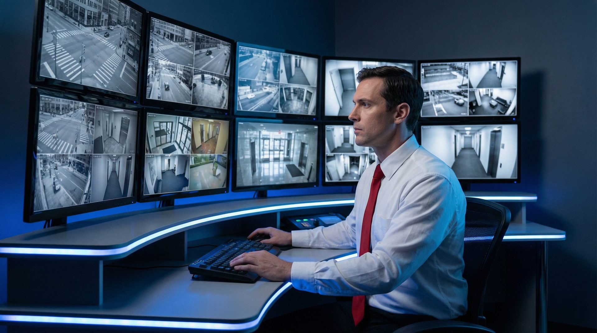 CCTV surveillance monitoring room